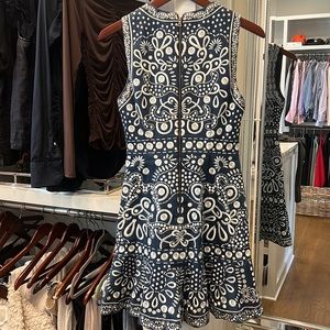 Alice Olivia Rapunzel Denim Embroidered Dress size 2